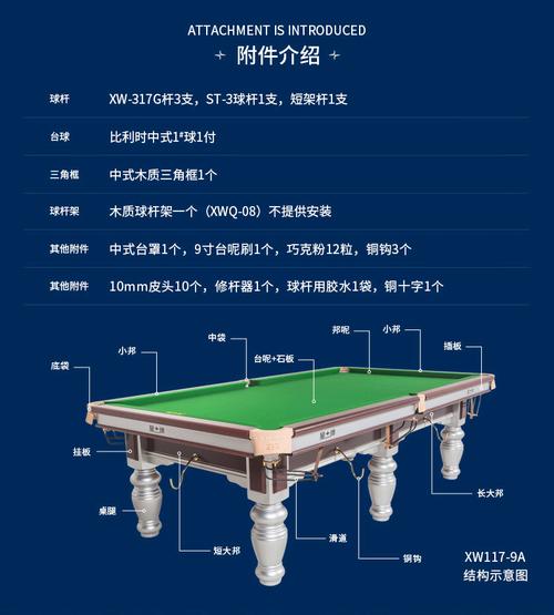 台球桌有几种尺寸
