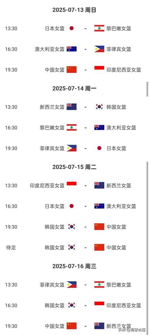 明天中国女篮比赛几点开始